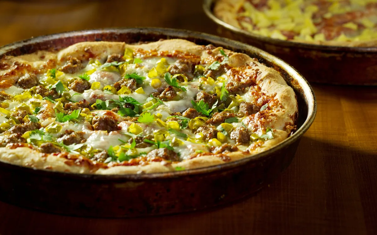 Great Chicago Fire deep-dish pizza